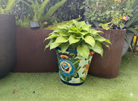 10.5" Round Parrot Planter is Exquisite Handmade Ceramic Mexican Pottery