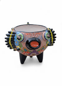 Hand-Painted Talavera Blowfish Planter: Mexican Pottery Garden Decor