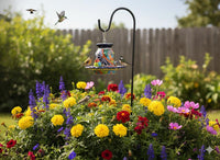 Ceramic Bird Feeder Talavera Pottery, Decorative Outdoor Hanging Feeder Station with Chain, Handmade Mexican Pottery Attract Wild Birds