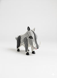 Warthog Alebrije is Genuine Mexican Folk Art | Vibrant Handcraftsmanship on this Oaxacan Wood Carving is Superb, Collectible Home Decor