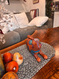 Cat Alebrije is Genuine Mexican Folk Art | Vibrant Handcraftsmanship on this Oaxacan Wood Carving is Superb, Collectible Home Decor