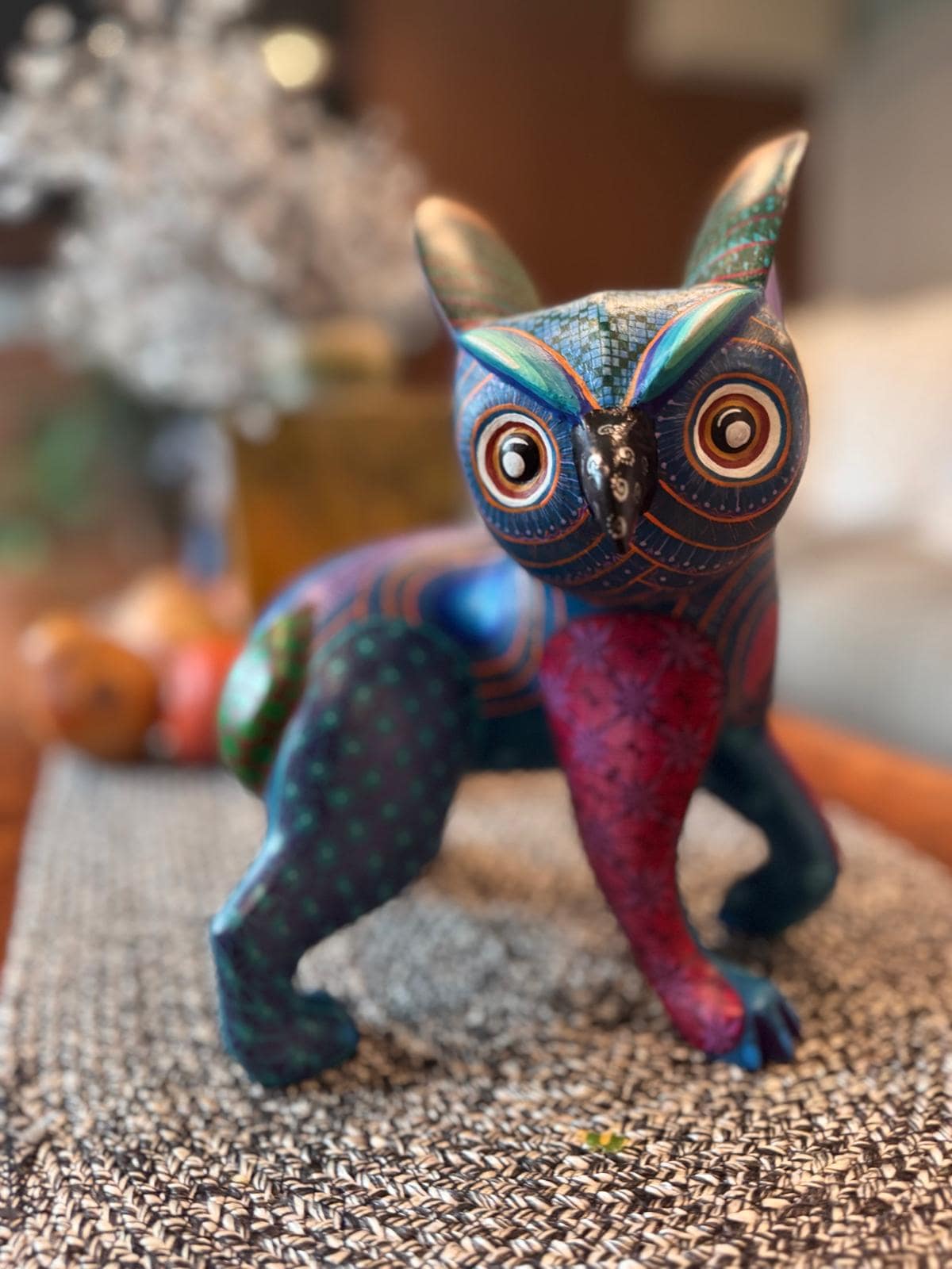Fusion Owl Alebrije Figurine, Handmade Home Decor, Folk Art from Oaxaca Mexico, Original Wood Sculpture, Unique Fusion Statue Gift