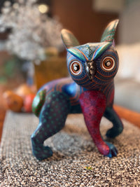 Fusion Owl Alebrije Figurine, Handmade Home Decor, Folk Art from Oaxaca Mexico, Original Wood Sculpture, Unique Fusion Statue Gift