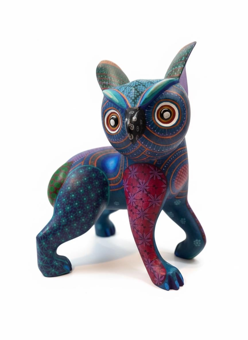 Fusion Owl Alebrije Figurine, Handmade Home Decor, Folk Art from Oaxaca Mexico, Original Wood Sculpture, Unique Fusion Statue Gift