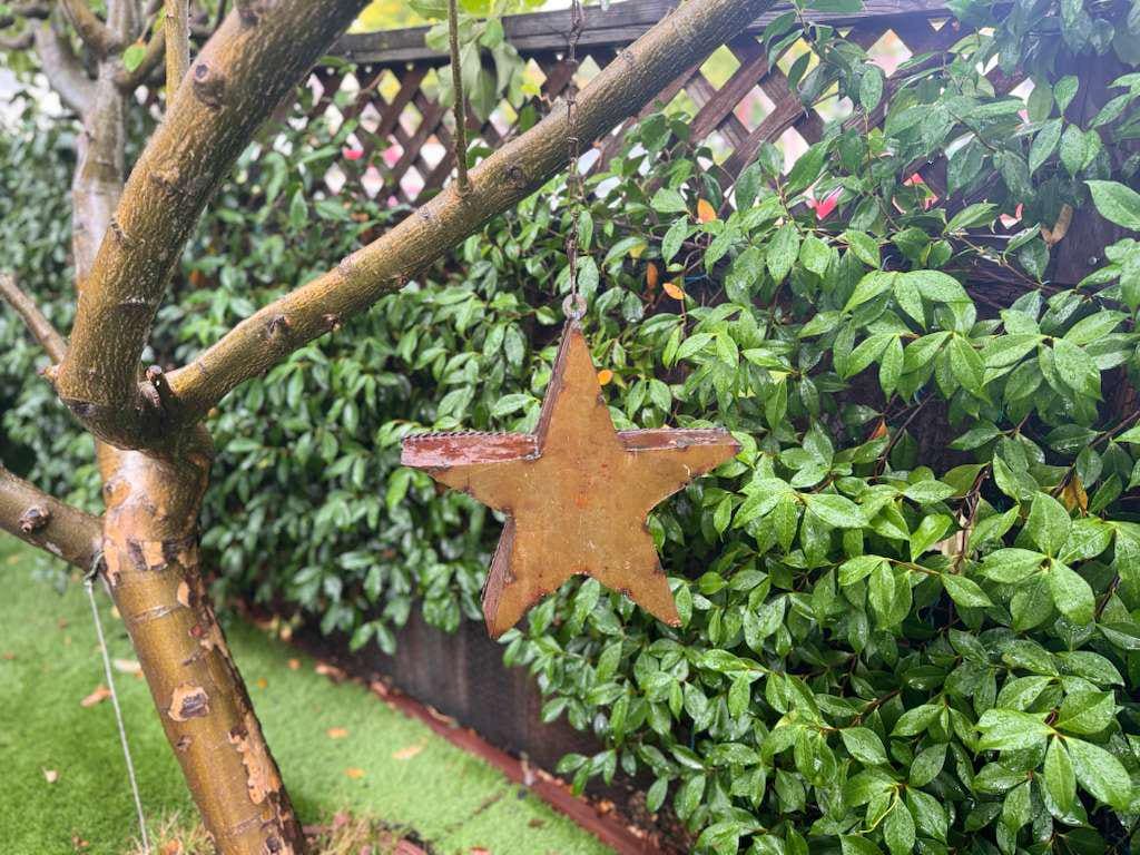Rustic Star Metal Birdhouse Unique Patriotic Style, Outdoor or Indoor Decorative Birdhouse Decor Handmade in Mexico