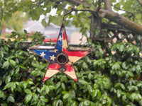Rustic Star Metal Birdhouse Unique Patriotic Style, Outdoor or Indoor Decorative Birdhouse Decor Handmade in Mexico