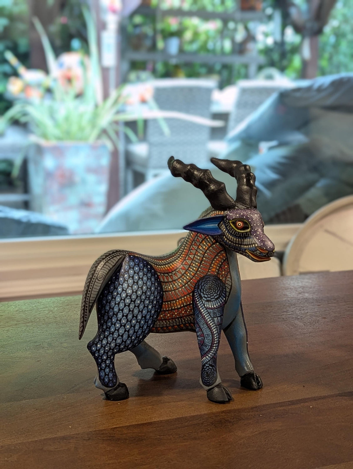 Kudu Alebrije is Genuine Mexican Folk Art | Vibrant Handcraftsmanship on this Oaxacan Wood Carving is Superb, Collectible Home Decor