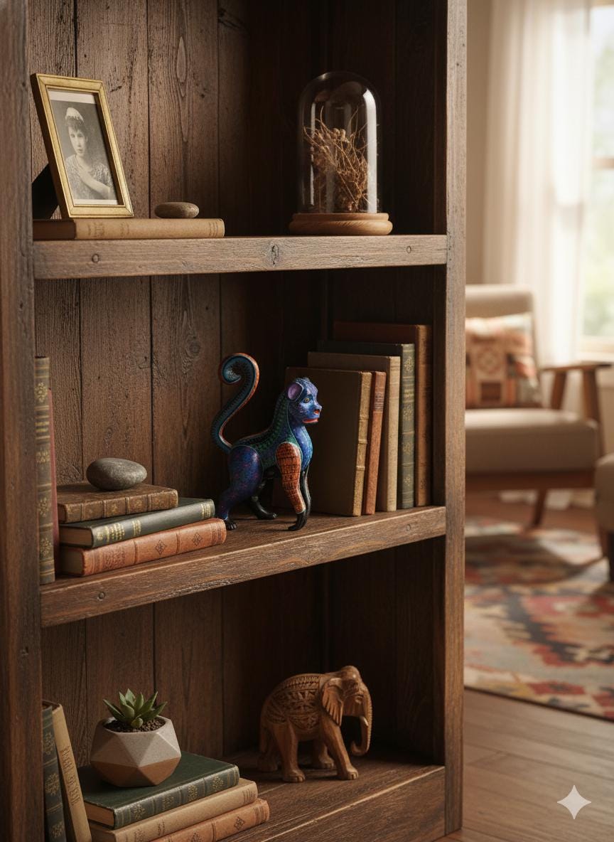 Monkey Alebrije is Genuine Mexican Folk Art | Vibrant Handcraftsmanship on this Oaxacan Wood Carving is Superb, Collectible Home Decor