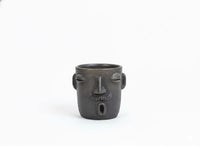 Mustache Whistler Face Planter & Flower Pot is Handmade Mexican Pottery from Atzompa Mexico | Use as Indoor Home Decor or Outdoor Yard Art