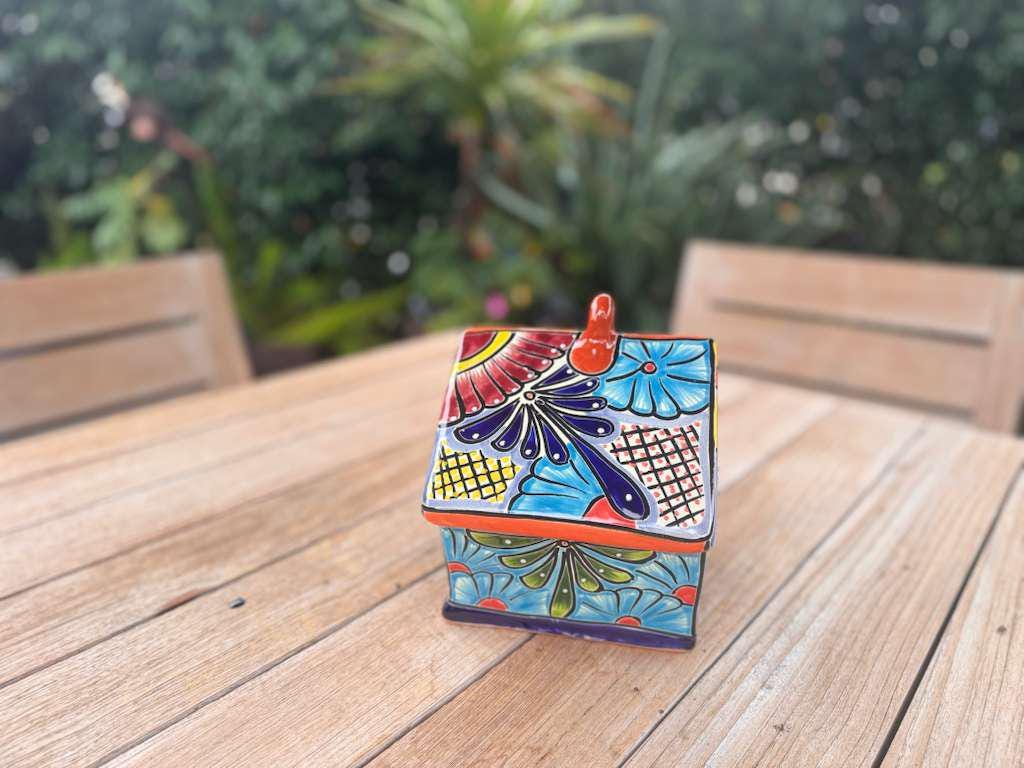 Ceramic Bird Feeder Talavera Pottery, Decorative Outdoor Hanging Feeder Station, Handmade Mexican Pottery Attract Wild Birds
