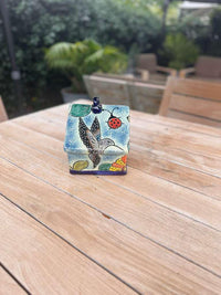 Ceramic Bird Feeder Talavera Pottery, Decorative Outdoor Hanging Feeder Station, Handmade Mexican Pottery Attract Wild Birds