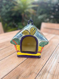 Ceramic Bird Feeder Talavera Pottery, Decorative Outdoor Hanging Feeder Station, Handmade Mexican Pottery Attract Wild Birds