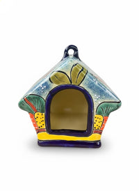 Ceramic Bird Feeder Talavera Pottery, Decorative Outdoor Hanging Feeder Station, Handmade Mexican Pottery Attract Wild Birds