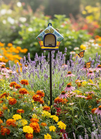 Ceramic Bird Feeder Talavera Pottery, Decorative Outdoor Hanging Feeder Station, Handmade Mexican Pottery Attract Wild Birds