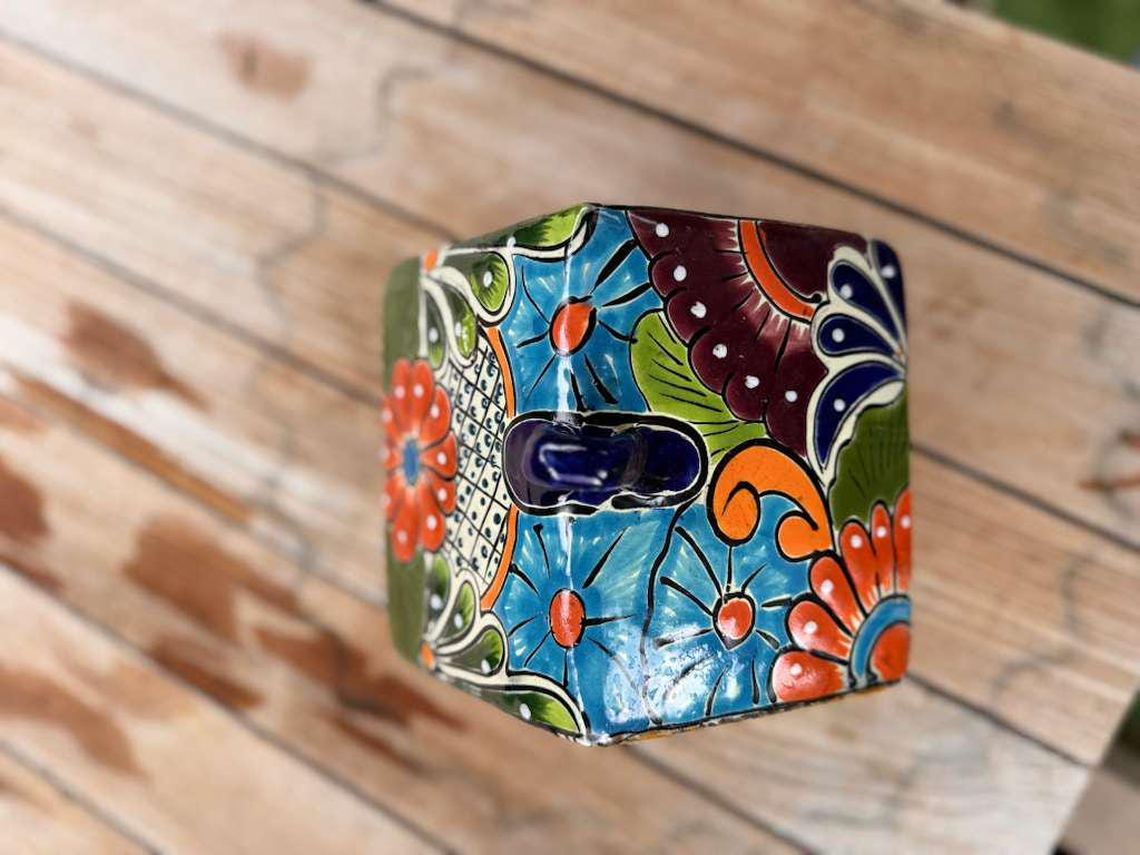 Ceramic Bird Feeder Talavera Pottery, Decorative Outdoor Hanging Feeder Station, Handmade Mexican Pottery Attract Wild Birds