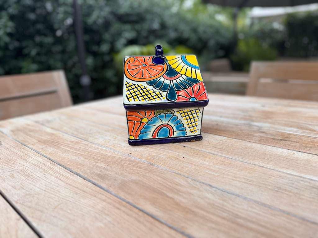 Ceramic Bird Feeder Talavera Pottery, Decorative Outdoor Hanging Feeder Station, Handmade Mexican Pottery Attract Wild Birds