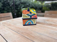 Ceramic Bird Feeder Talavera Pottery, Decorative Outdoor Hanging Feeder Station, Handmade Mexican Pottery Attract Wild Birds