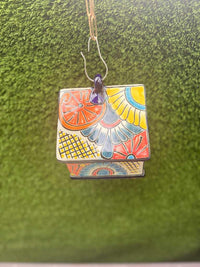 Ceramic Bird Feeder Talavera Pottery, Decorative Outdoor Hanging Feeder Station, Handmade Mexican Pottery Attract Wild Birds