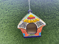 Ceramic Bird Feeder Talavera Pottery, Decorative Outdoor Hanging Feeder Station, Handmade Mexican Pottery Attract Wild Birds