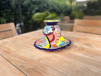 Ceramic Bird Feeder Talavera Pottery, Decorative Outdoor Hanging Feeder Station with Chain, Handmade Mexican Pottery Attract Wild Birds