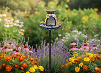 Ceramic Bird Feeder Talavera Pottery, Decorative Outdoor Hanging Feeder Station with Chain, Handmade Mexican Pottery Attract Wild Birds