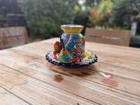 Ceramic Bird Feeder Talavera Pottery, Decorative Outdoor Hanging Feeder Station with Chain, Handmade Mexican Pottery Attract Wild Birds