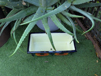 Window Box Planter is Handmade Talavera Mexican Pottery with a Sunflower Lily Motif