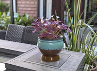 Ceramic Planter and Glazed Pot from Mexico | Green Oxide Aqua & Earth is Handcrafted Contemporary Outdoor Decor and Large Garden Plant Pot
