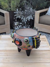 Hand-Painted Talavera Blowfish Planter: Mexican Pottery Garden Decor