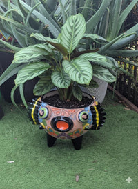 Hand-Painted Talavera Blowfish Planter: Mexican Pottery Garden Decor