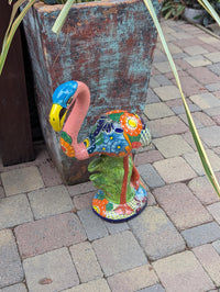 Pink Flamingo Garden Decor is Ceramic Mexican Talavera Pottery & Yard Art from luv2brd.com