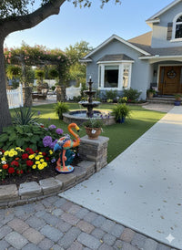 Orange Flamingo Garden Decor is Ceramic Mexican Talavera Pottery & Yard Art