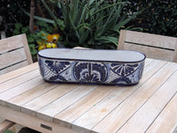 Oval Planter Talavera Pottery, Indoor or Outdoor Flower Pot, Ceramic Mexican Art as Housewarming Gift