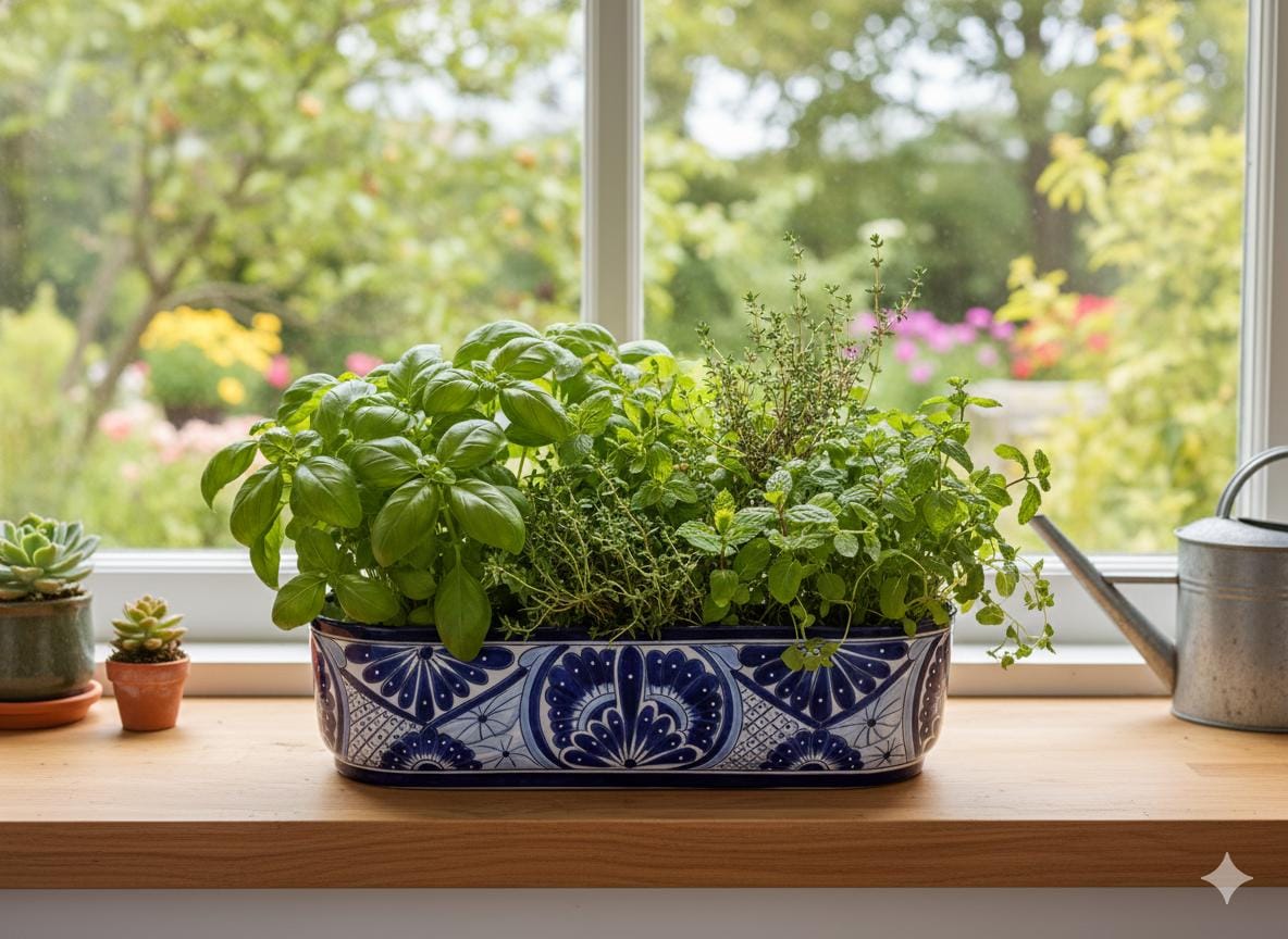 Oval Planter Talavera Pottery, Indoor or Outdoor Flower Pot, Ceramic Mexican Art as Housewarming Gift
