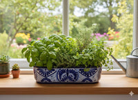 Oval Planter Talavera Pottery, Indoor or Outdoor Flower Pot, Ceramic Mexican Art as Housewarming Gift