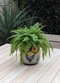 Handmade Talavera Owl Planter: Mexican Pottery Garden Decor