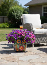 Handmade Talavera Owl Planter: Mexican Pottery Garden Decor