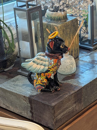 Talavera Chihuahua Figurine, Handmade Ceramic Pottery Home Decor is Mexican Folk Art