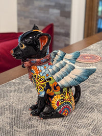 Chihuahua Ceramic Figurine Home Decor | Handmade Mexican Pottery | Talavera Folk Art