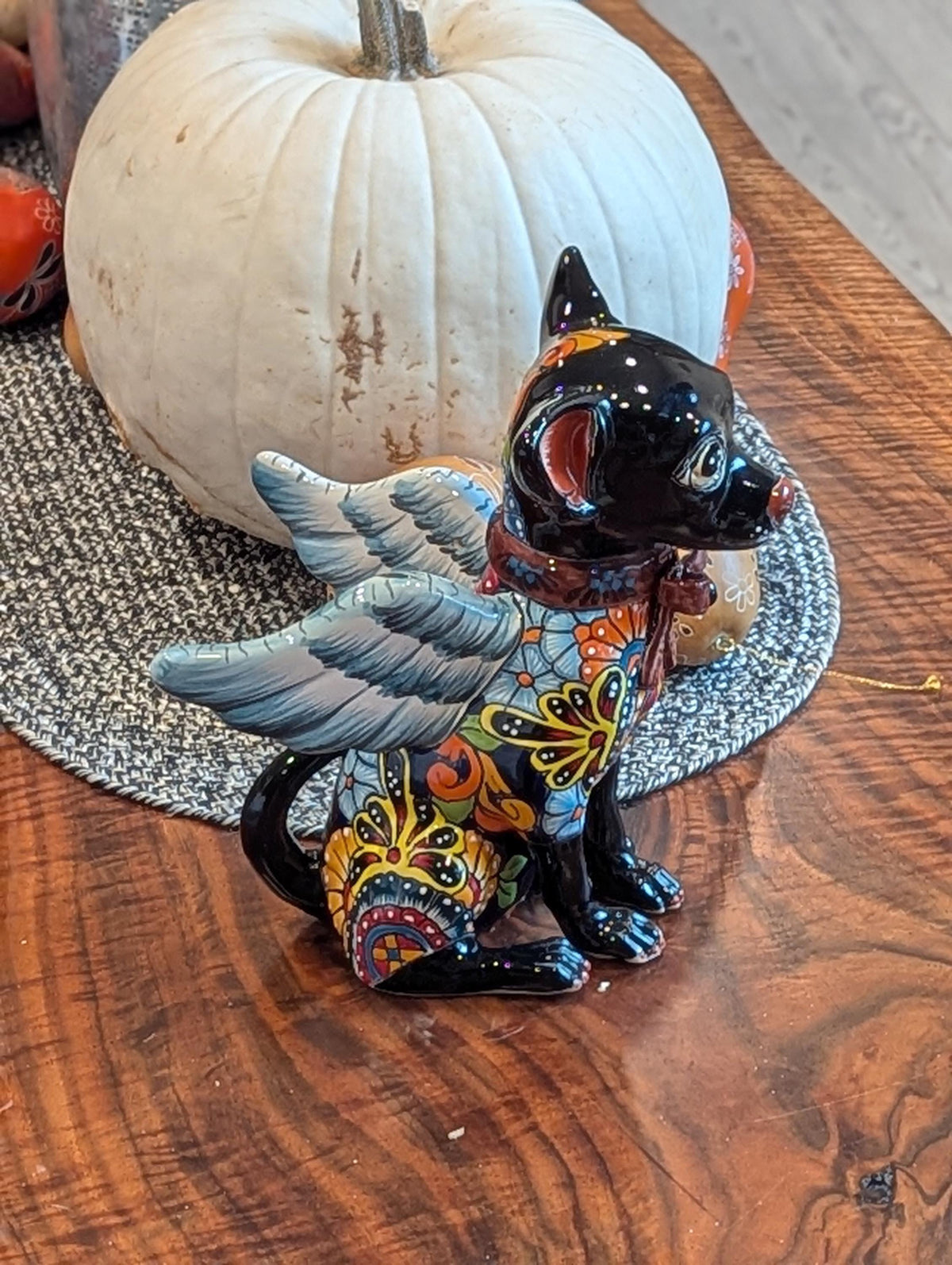Chihuahua Ceramic Figurine Home Decor | Handmade Mexican Pottery | Talavera Folk Art