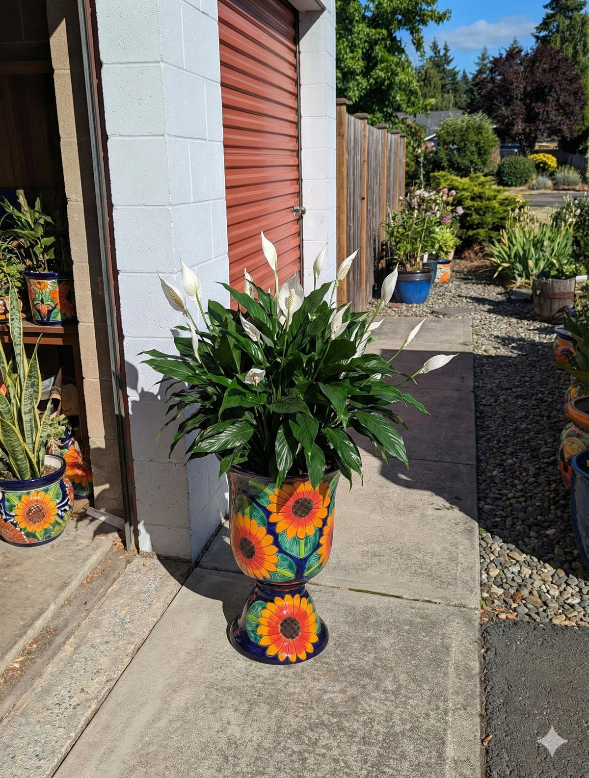Sunflower Planter | Ceramic Talavera Flower Pot is 22" Tall and Handmade Mexican Pottery | Ships 6-15