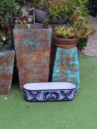 Oval Planter Talavera Pottery, Indoor or Outdoor Flower Pot, Ceramic Mexican Art as Housewarming Gift