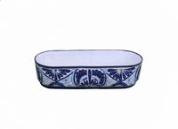 Oval Planter Talavera Pottery, Indoor or Outdoor Flower Pot, Ceramic Mexican Art as Housewarming Gift
