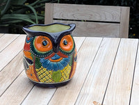 Handmade Talavera Owl Planter: Mexican Pottery Garden Decor