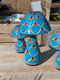 Mushroom Garden Decor | Set of 3 Handmade Ceramic Mexican Toadstools