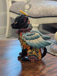Talavera Chihuahua Figurine, Handmade Ceramic Pottery Home Decor is Mexican Folk Art