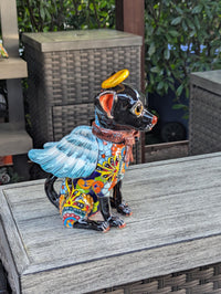 Talavera Chihuahua Figurine, Handmade Ceramic Pottery Home Decor is Mexican Folk Art