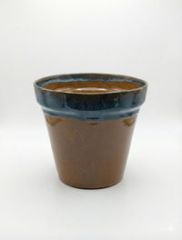 Handcrafted Mexican Ceramic Garden Planter: Aqua & Earth Glaze