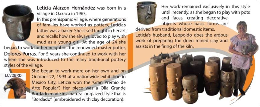 Big Face Planter | Whistler with Mustache is Handmade Pottery from Atzompa, Mexico