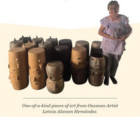 Whistling Face Planter is Handmade Mexican Pottery Home Decor from Atzompa, Oaxaca, Mexico